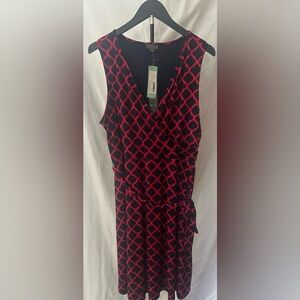 Mi Pink and Black Patterned Dress